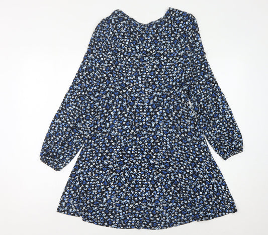 Stradivarius Women's Blue Floral Dress Size 12