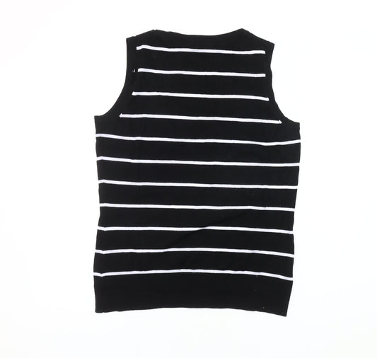 Laura Ashley Women's Black Striped Vest UK 14