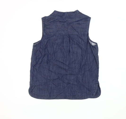 Jasper Conran Women's Blue Sleeveless Blouse Size 10