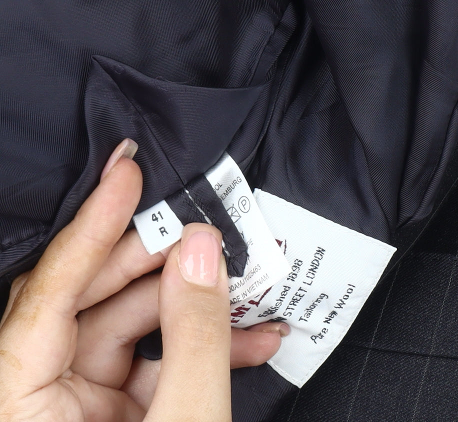 Mens UK Size 41 T.M.Lewin Regular Black Suit Jacket