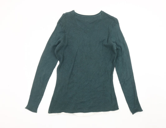 Pierre Cardin Men's Green M Waffle Pullover Jumper