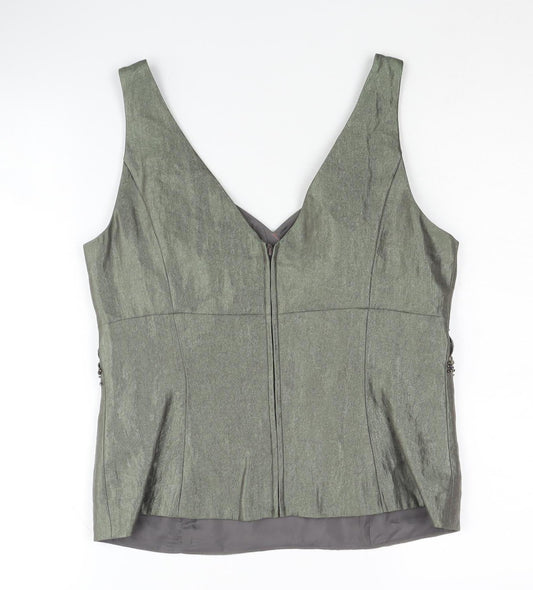 Womens UK Size 14 NEXT Green Basic Blouse
