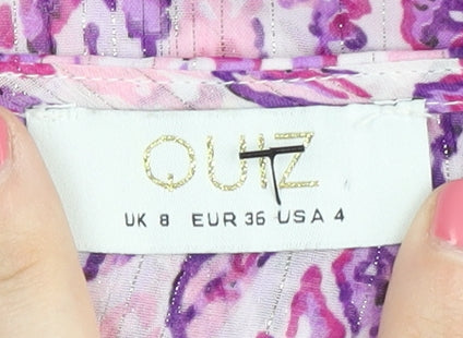 Womens UK Size 8 Quiz Multicoloured Basic Blouse