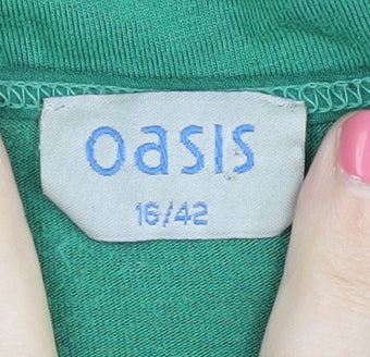 Womens UK Size 14 Oasis Green Basic Tank