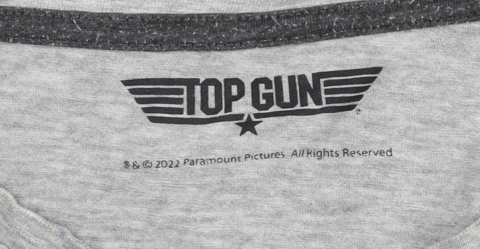 F&F Men's Grey Top Gun T-Shirt XL Movie Graphic