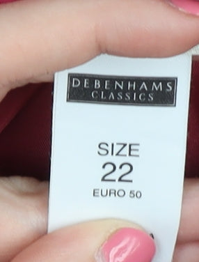 Debenhams Women's Red Size 22 Pencil Skirt