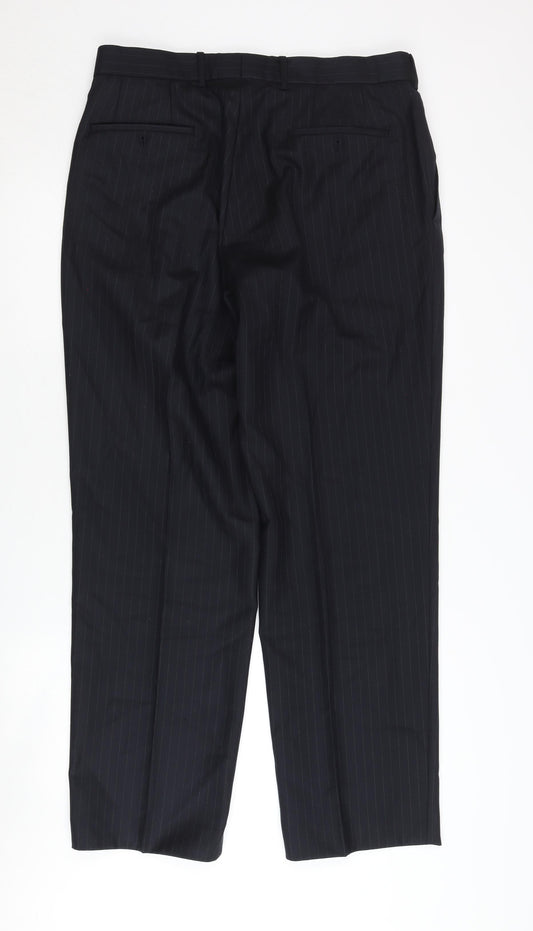 Next Men's Black Wool Trousers, 34, Formal Wear