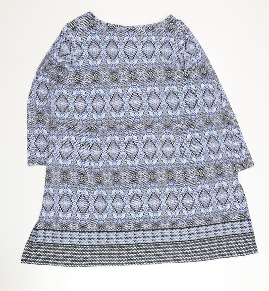 Philosophy Women's Blue 2XL Geometric Tunic Top