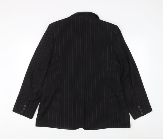 Klass Collection Women's Black Pinstripe Suit Jacket 18