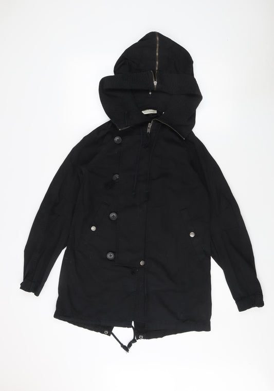 Womens UK Size XS DKNY Black Parka Coat