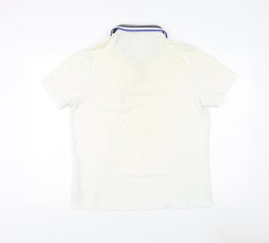 Burton Menswear White Polo - Men Large, Casual Fit