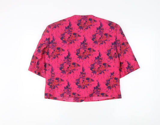 Viyella Women's Pink Floral Blazer Size 10, Lined, Casual