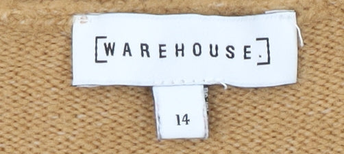 Womens UK Size 14 Warehouse Brown Pullover Jumper