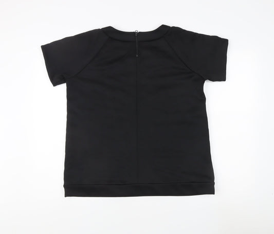 Womens UK Size L French Connection Black Basic T-Shirt