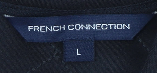 Womens UK Size L French Connection Black Basic T-Shirt