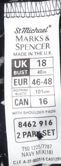 Womens UK Size 18 Marks and Spencer Blue Basic Button-Up
