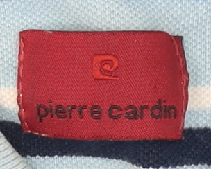 Pierre Cardin Men's Blue Striped Polo Shirt M