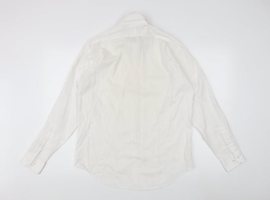 Van Heusen Men's White Dress Shirt, Size 40, Classic Fit