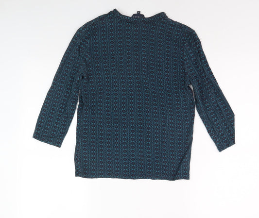 Womens UK Size M Viyella Blue Basic Blouse