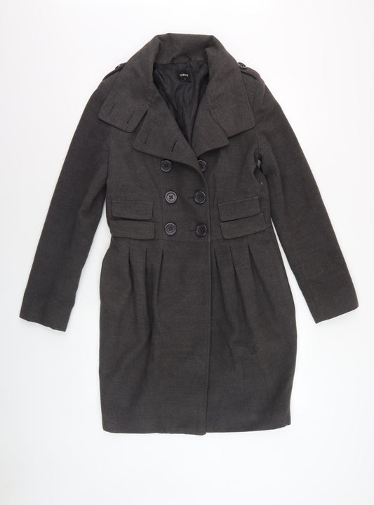 Womens UK Size S Oasis Black Pea Coat
