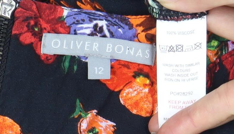 Oliver Bonas Women's Floral Dress, Size 12, Multicoloured