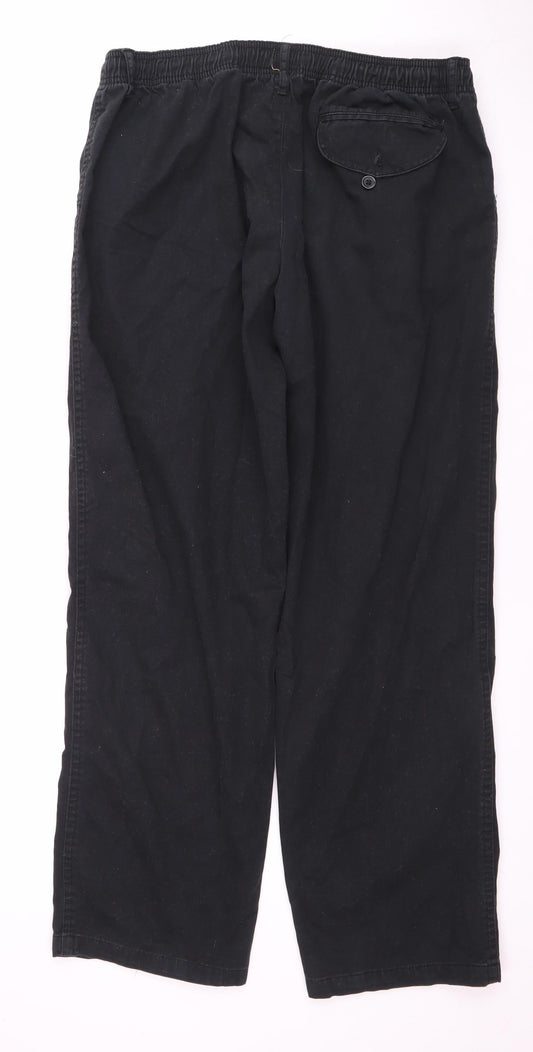 Hutson Harbour Men's Black M Cotton Trousers
