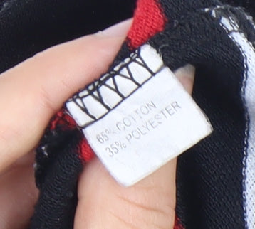 Fight the Wolf Men's Black Striped Polo Shirt S