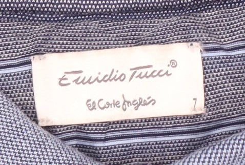 Emidio Tucci Men's Blue Striped Polo Shirt - Size 7