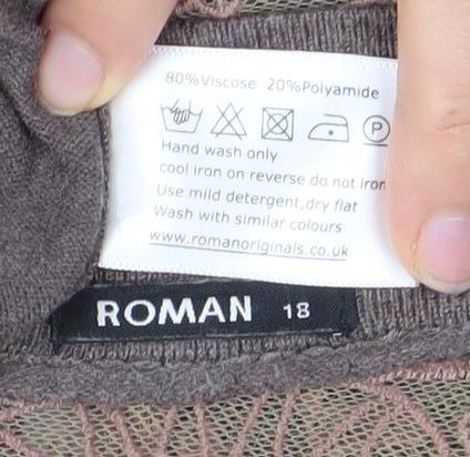 Womens UK Size 18 Roman Brown Cardigan Jumper