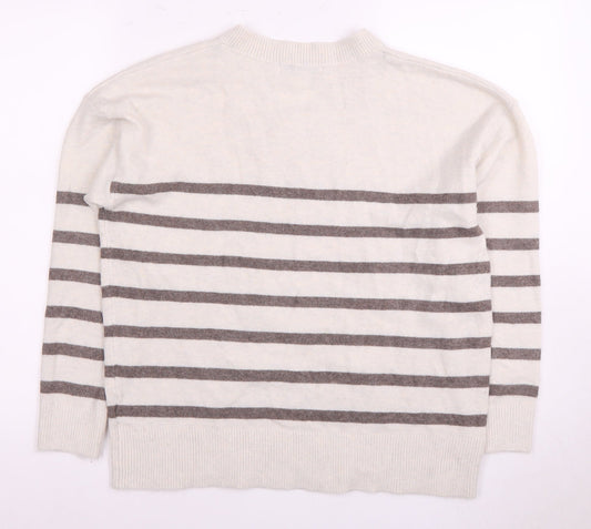 Womens UK Size M Marks and Spencer White Pullover Jumper