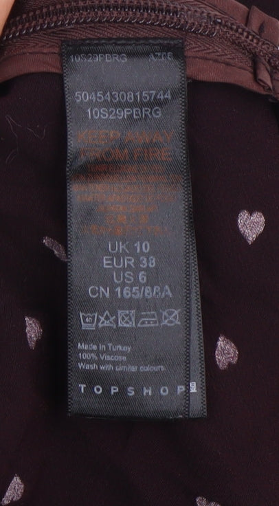 Topshop Women’s Black Shirt Dress, Size 10, Viscose