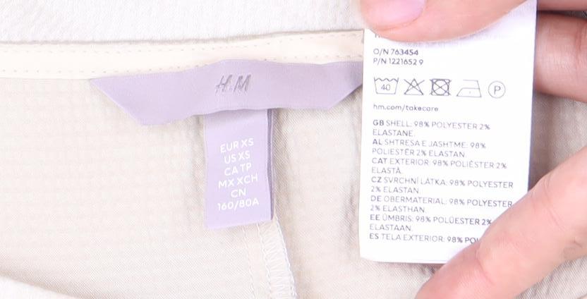 Womens UK Size 2XS H&M Beige Tunic Blouse