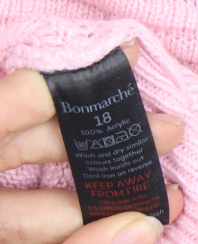 Womens UK Size 18 Bonmarché Pink Pullover Jumper