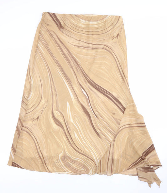 Amaranto Women's Beige Geometric Skirt Size 14