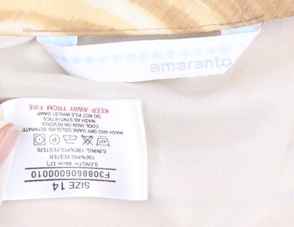 Close-up detail of Amaranto Women's Beige Geometric Skirt, size 14