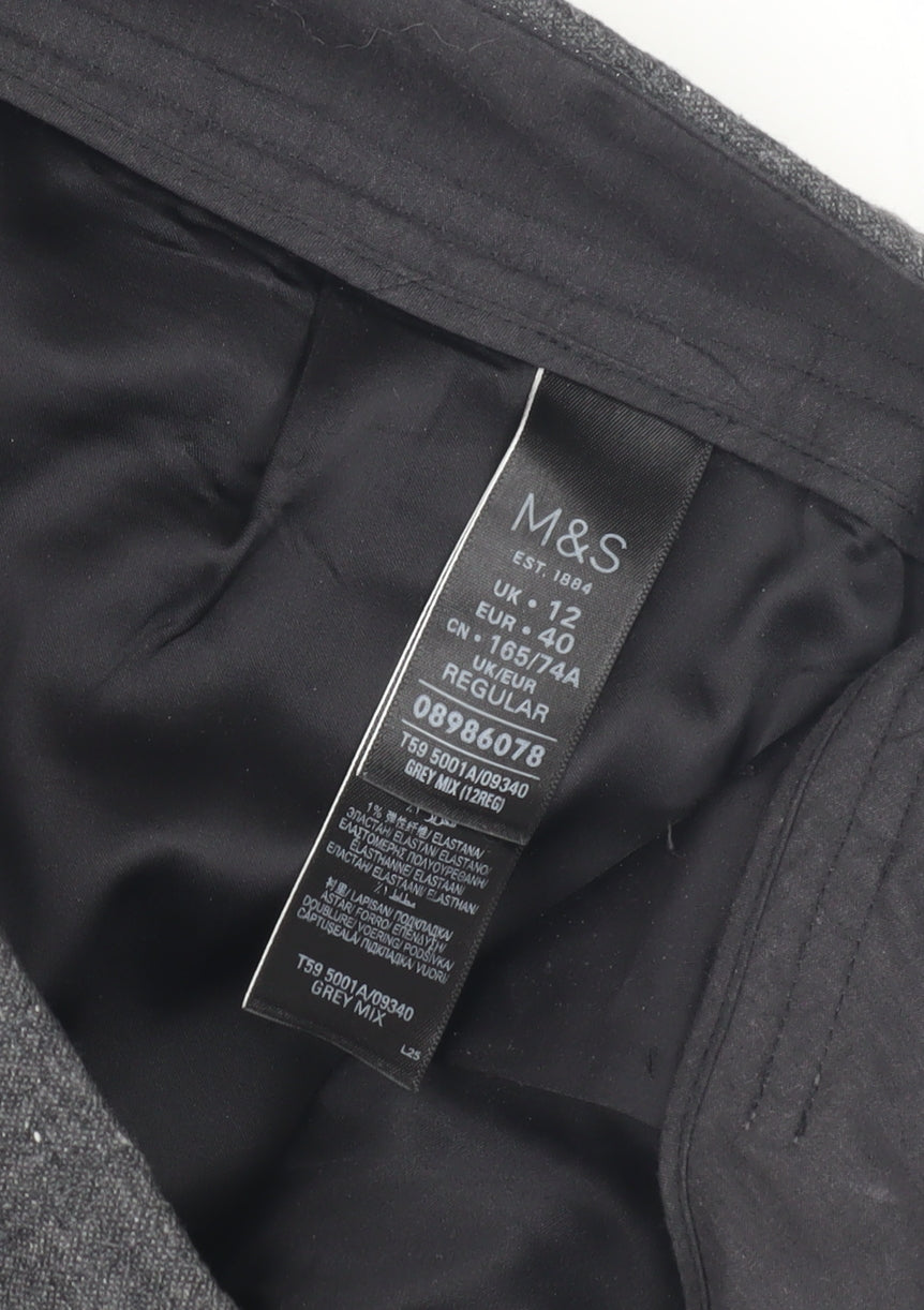 Womens UK Size 12 Marks and Spencer Regular Fit Workwear Grey Trousers