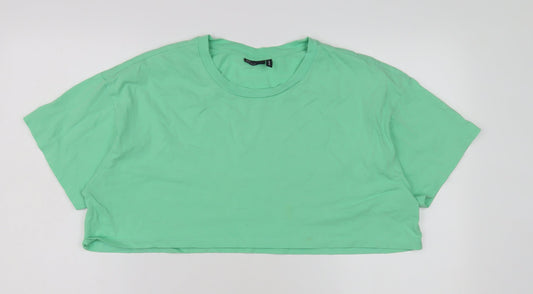 Womens UK Size 12 ASOS Green Cropped T-Shirt