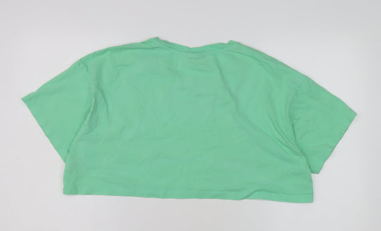 Womens UK Size 12 ASOS Green Cropped T-Shirt
