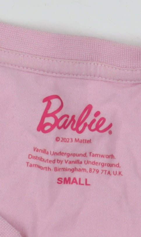 Barbie Women’s Pink Cropped T-Shirt - Small, Classic Casual