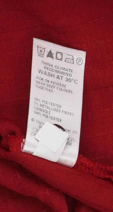Womens UK Size 16 Marks and Spencer Red Camisole Button-Up