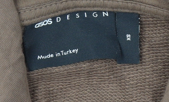 Mens UK Size XS ASOS Brown Pullover Hoodie