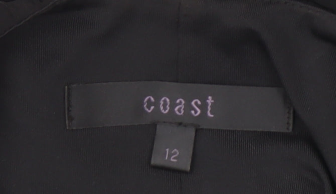 Coast Women's Black Size 12 Elegant Pleated Dress