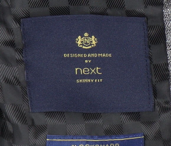 Next Boys Grey Check Suit Jacket 9 Years Slim Fit