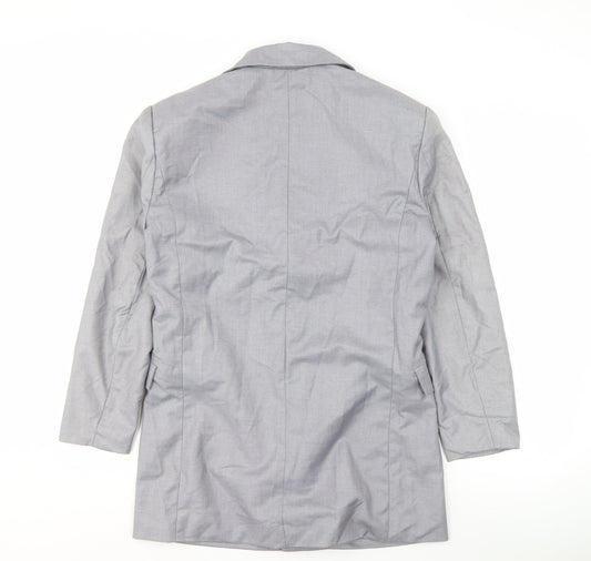 boohoo Women's Grey Blazer Size 8 Mid-Length Lined