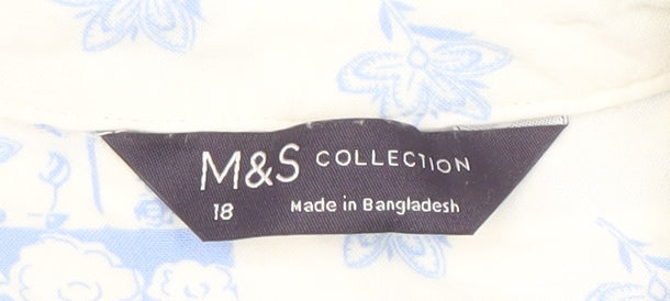 Womens UK Size 18 Marks and Spencer Blue Tunic Blouse