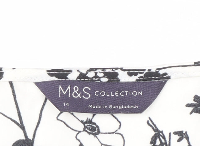 Womens UK Size 14 Marks and Spencer Black Basic Blouse