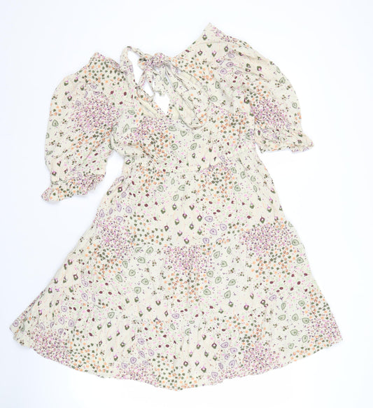 Next Womens Floral Viscose Dress, Multicoloured, Size 8