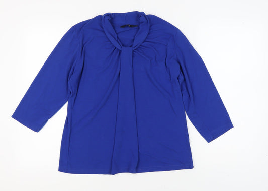 Womens UK Size L Isle Collection Blue Basic Blouse