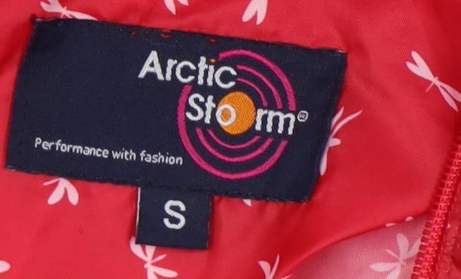 Womens UK Size S Arctic Storm Red Windbreaker Coat