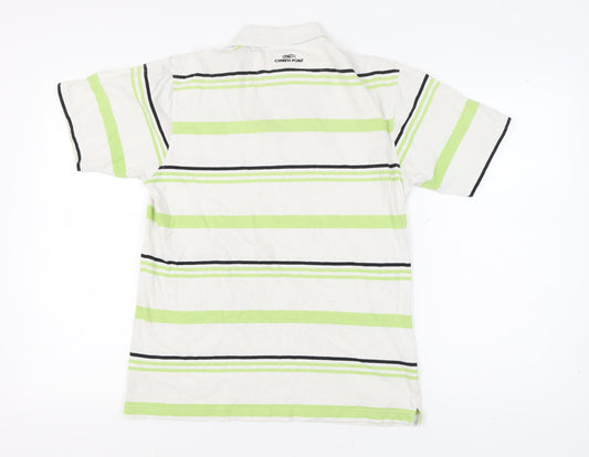 Cypress Point Men's White Striped Polo Shirt M